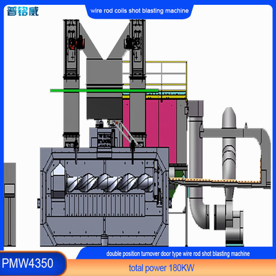 30 Kw シングルブラストホイールワイヤストッドコイルショットブラスト機