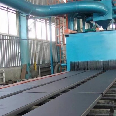 10m × 3m ローラーテーブル 鉄鋼構造工業用 砂吹き機