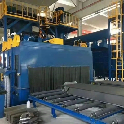 10m × 3m ローラーテーブル 鉄鋼構造工業用 砂吹き機