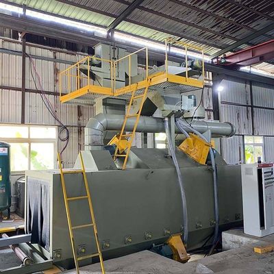 黄色と青い鋼のIビームクリーニング機器 ローラーコンベヤー ショットブレッシングマシン