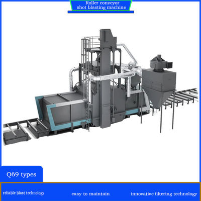 Q69シリーズローラーコンベヤー プロファイルのショットブレイシングクリーニングマシン操作が簡単