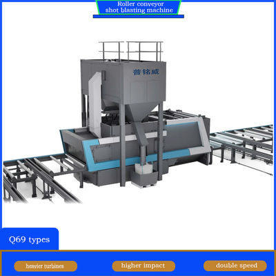 クローラーアブラータとマッチングプレトリートメントラインローラーコンベヤーショットブレッシングマシン