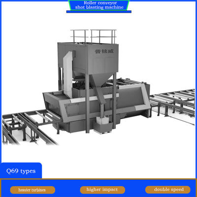 クローラーアブラータとマッチングプレトリートメントラインローラーコンベヤーショットブレッシングマシン