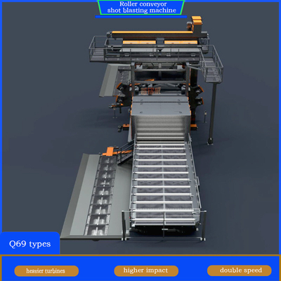 自動塗料システムを持つ作業用表面ロールコンベヤーショットブレーシングマシン