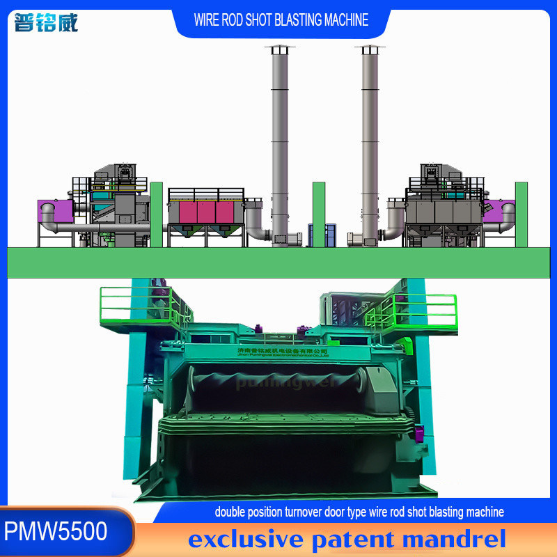 Pmw 5500 連続バッチ操作のためのワイヤストッドコイルショットブレッシングマシン 燃料電気