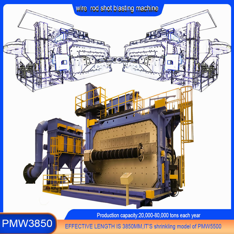 防腐周波数制御 ワイヤストッドコイル ショット・ブレッシング・マシン PMW3850 10-20 R/Min