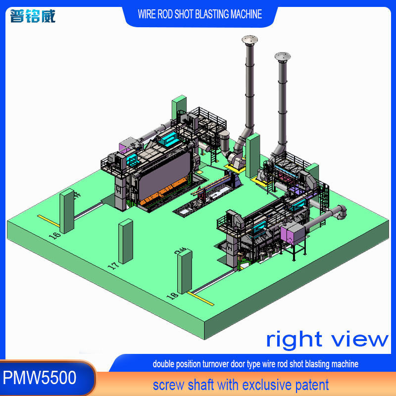 5500mm マンドルで,レジと腐食を防げるワイヤストッドコイルショットブレッシングマシン
